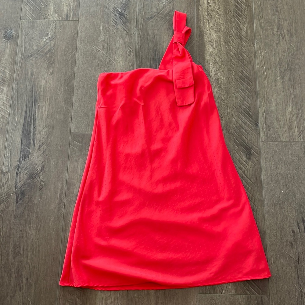 Red/orange one shoulder dress